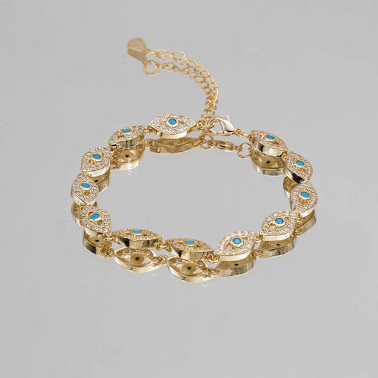 Gold Plated Malika Eye Bracelet