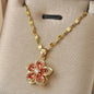 Rotating Flower Pendant Necklace