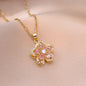Rotating Flower Pendant Necklace